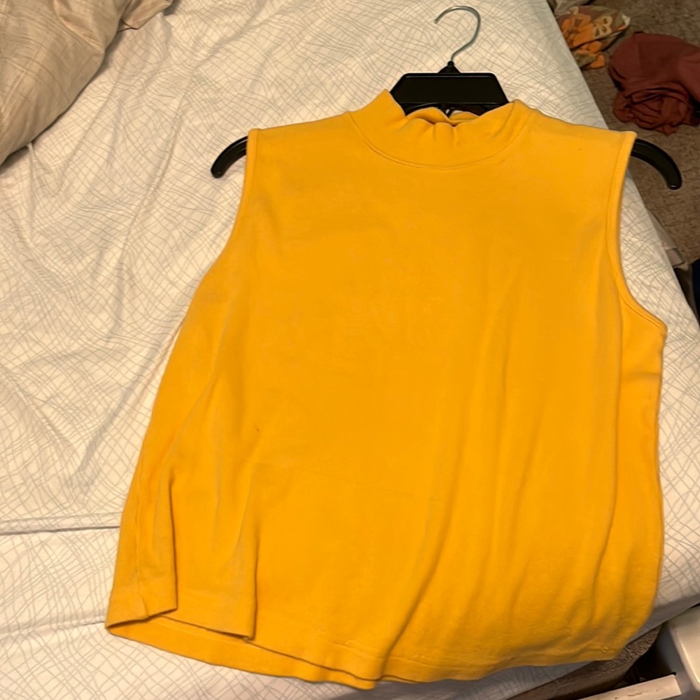 yellow turtleneck tank top